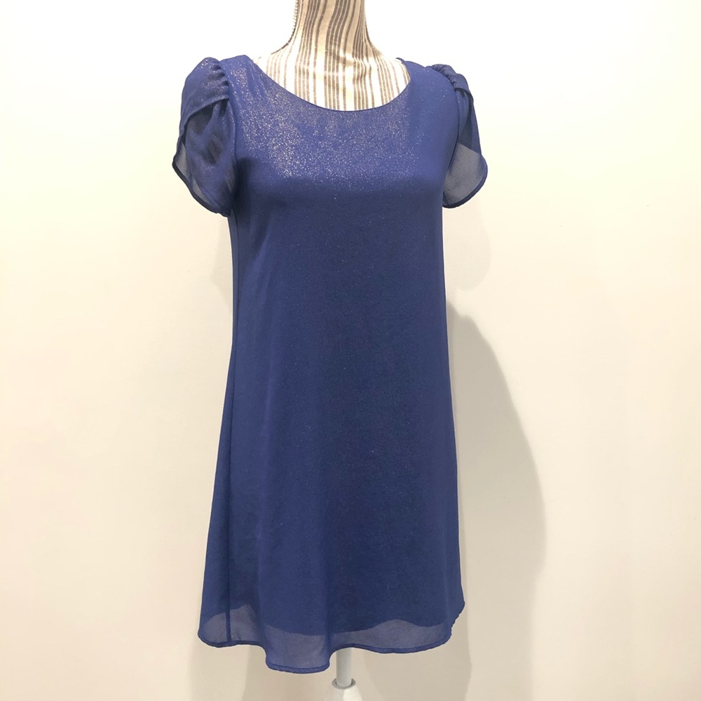 Anthropologie royal blue sparkly dress